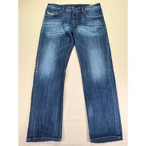 Diesel Industry Men's 36 WAYKEE Button‎ Fly Denim Jeans Straight Dark Disressed